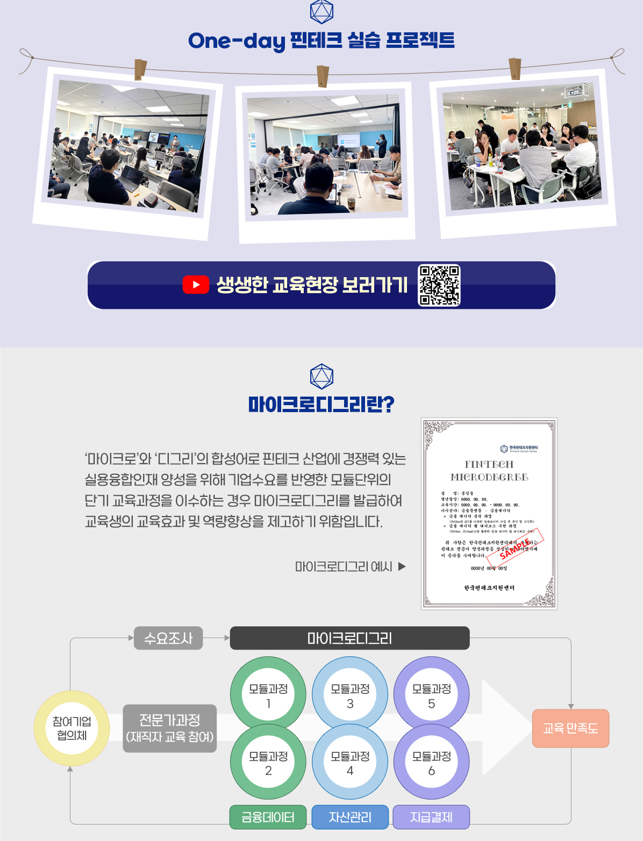 (한국핀테크지원센터) 핀테크 프로덕트 오너(PO) 'One Day FinTech 실습 프로젝트 포스터 이미지